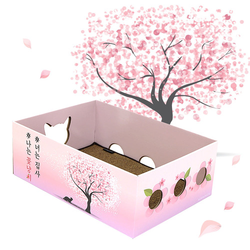 벚꽃에디션 고양이 스크래쳐박스